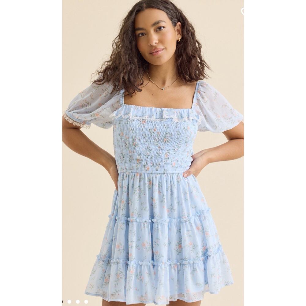 Altar'd State Elisie Floral Mini Dress Small